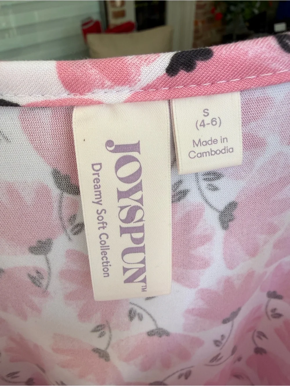 NWT Joyspun Pink Floral Lace Trim Nightgown S